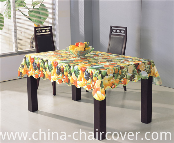 China LFGB PVC Printed Tablecloth/Oilcloth with Nonwoven/Flannel Backing